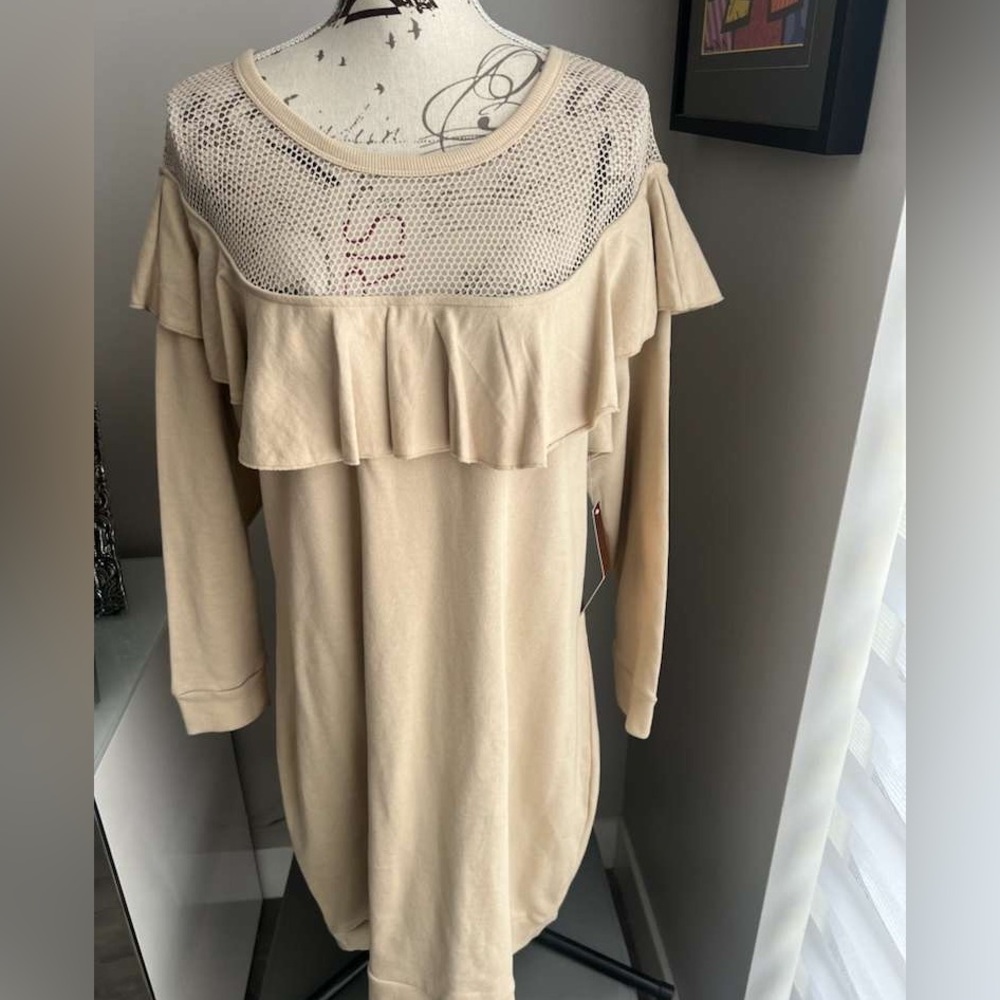 Almost Famous Beige Sweater Dress Women’s Size 2X